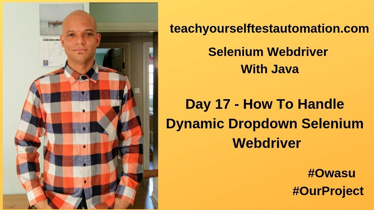 'Video thumbnail for How To Handle Dynamic Dropdown In Selenium Webdriver'